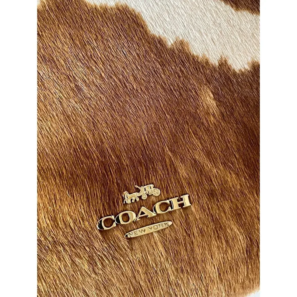 Coach Ashton Wristlet Haircalf Cow Print Leather Clutch CDY07
